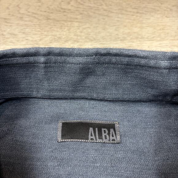 ALBA Bespoke Denim Stretch Button Up Shirt Men's 3XL Preppy Minimalist Western - Picture 4 of 7